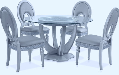 Posh Round Dining Table and 4 Dining Chairs | Value City Furniture